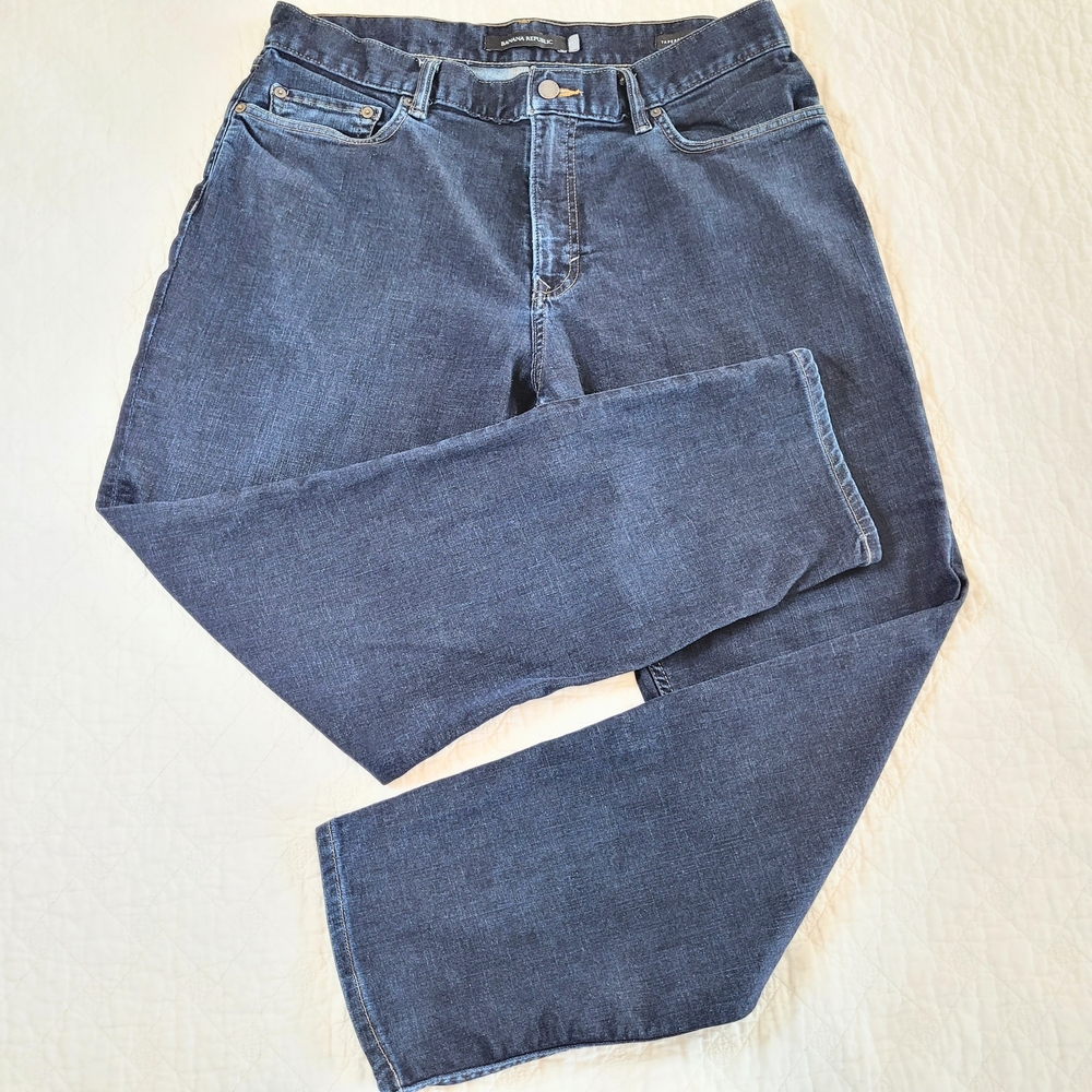 Banana Republic Tapered Fit RMD dark wash plain Jeans Sz 36x30